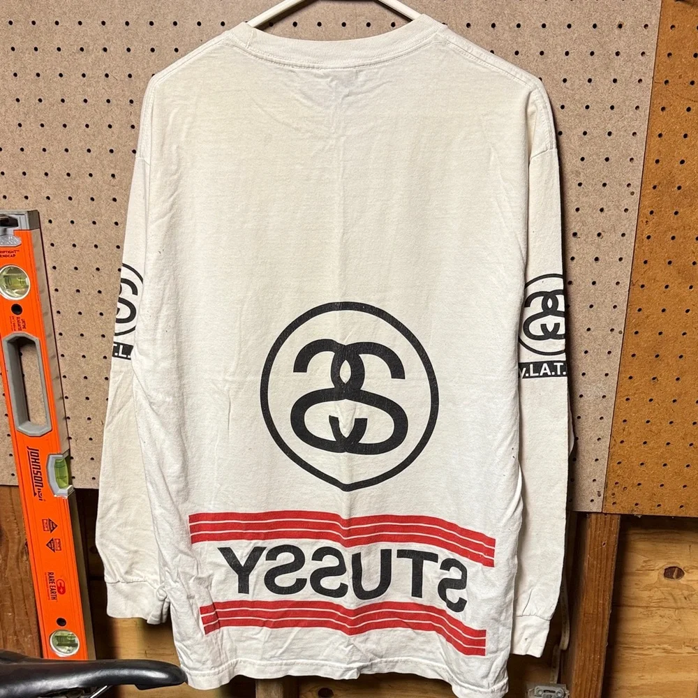 Stüssy Cream Long Sleeve with 1980 Graphic - Picture 2 of 4